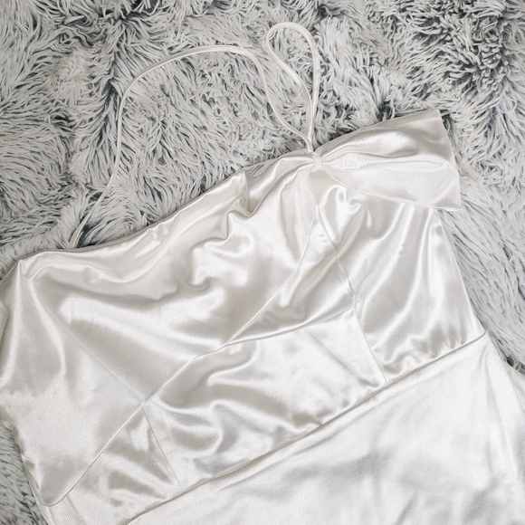 Lulus Celebration of Love White Satin One-Shoulder Bodycon Mini Dress Size XL - Picture 6 of 9